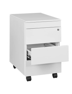 Wolfstahl Rollcontainer Stahl 4 Auszüge Weiss abschliessbar 40 x 60 x 62 cm 2