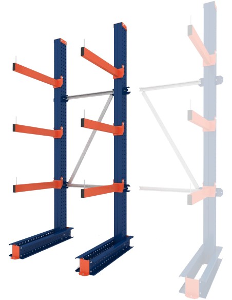 KRAGARMREGAL EINSEITIG GRUNDELEMENT 3m hoch - 80cm armtiefe - 1.1m breit