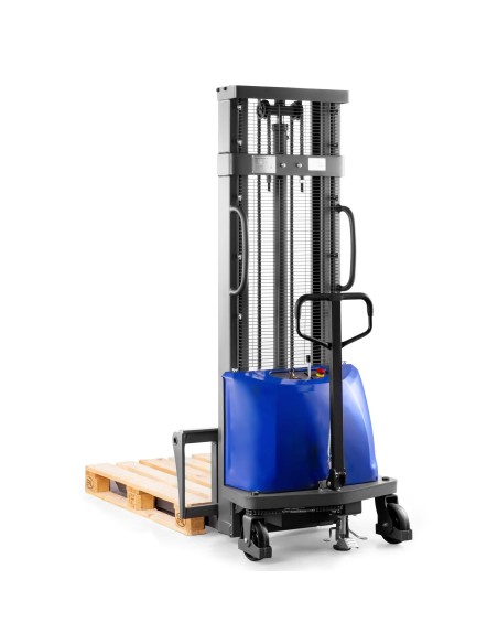 Halbelektrischer Hochhubwagen FLEX-E mit verstellbaren Gabeln