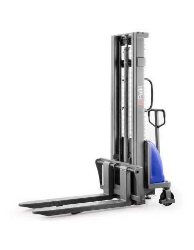 Halbelektrischer Hochhubwagen FLEX-E mit verstellbaren Gabeln