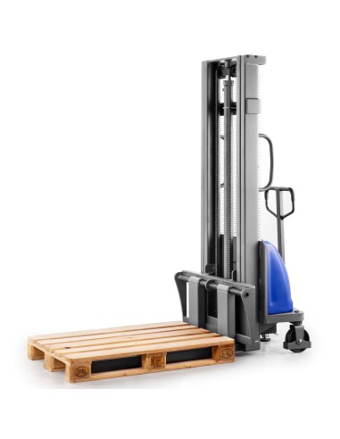 Halbelektrischer Hochhubwagen FLEX-E mit verstellbaren Gabeln