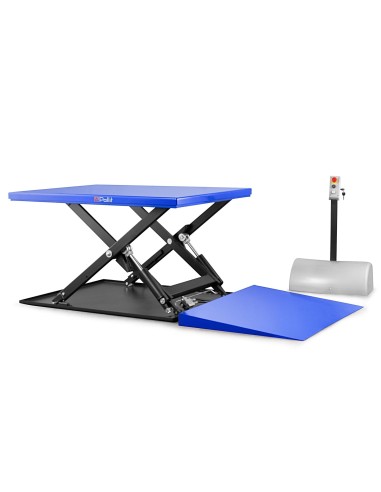 Flacher Scherenhubtisch TABLE-LOW mit Auffahrrampe