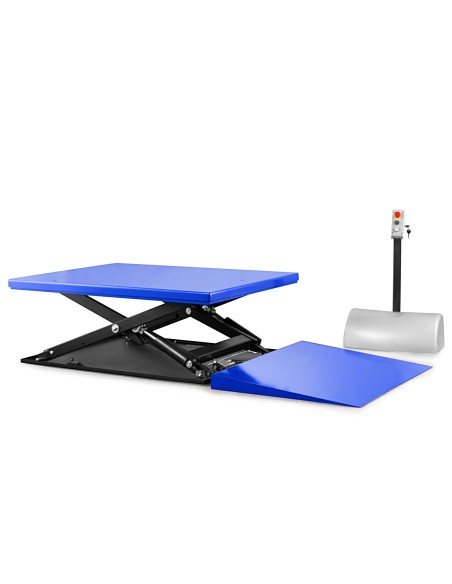 Flacher Scherenhubtisch TABLE-LOW mit Auffahrrampe
