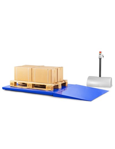 Flacher Scherenhubtisch TABLE-LOW mit Auffahrrampe