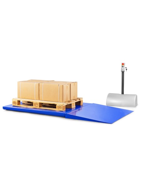 Flacher Scherenhubtisch TABLE-LOW mit Auffahrrampe