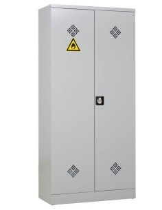 Wolfstahl Chemikalienschrank Gefahrstoffschrank Stahl Fachböden mit Lochblechabdeckung 92 x 42 x 195 cm