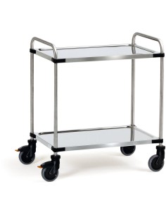 Fetra Edelstahlwagen mit 2 Böden