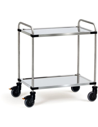 Fetra Edelstahlwagen mit 2 Böden