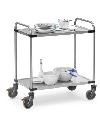 Fetra Edelstahlwagen mit 2 Böden