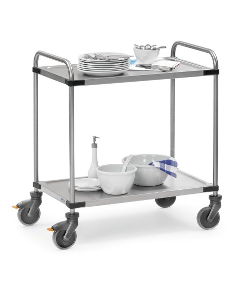 Fetra Edelstahlwagen mit 2 Böden