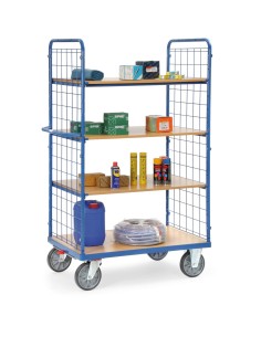 Fetra Etagenwagen mit 4 Böden und 2 Drahtgitterwänden 2