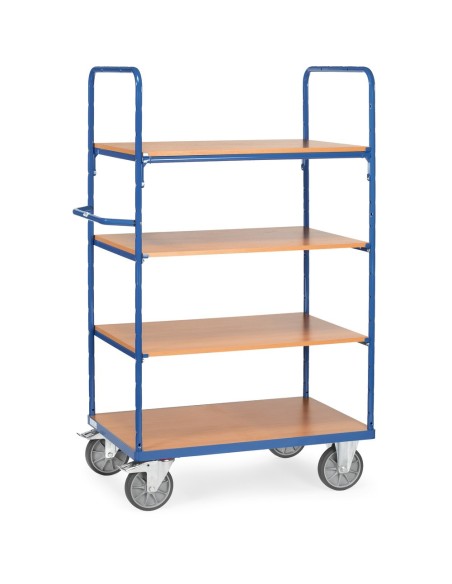 Fetra Etagenwagen mit 4 Böden, Höhe 1800 mm, blau