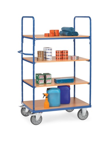 Fetra Etagenwagen mit 4 Böden, Höhe 1800 mm, blau