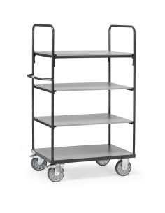 Fetra Etagenwagen mit 4 Böden, Höhe 1800 mm, Grey Edition