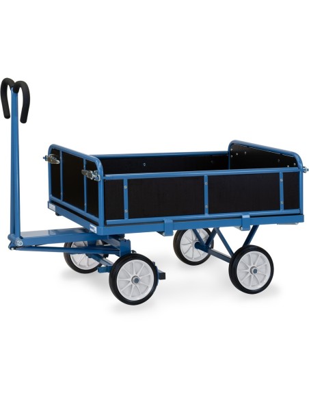 Fetra Handpritschenwagen mit Bordwänden, Vollgummibereifung