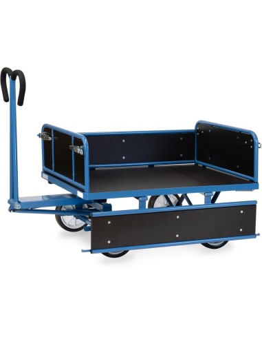 Fetra Handpritschenwagen mit Bordwänden, Vollgummibereifung