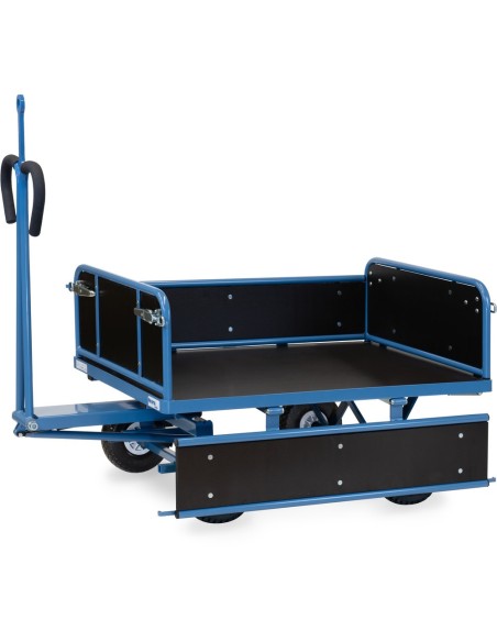 Fetra Handpritschenwagen mit Luftbereifung, 3 Bordwände abklappbar, mit Zugöse