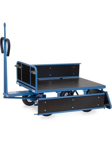 Fetra Handpritschenwagen mit Luftbereifung, 3 Bordwände abklappbar, mit Zugöse