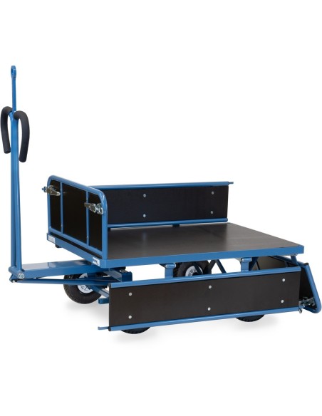 Fetra Handpritschenwagen mit Luftbereifung, 3 Bordwände abklappbar, mit Zugöse