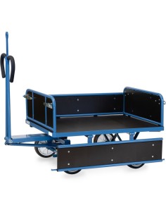 Fetra Handpritschenwagen mit Vollgummibereifung, 3 Bordwände abklappbar, mit Zugöse 2