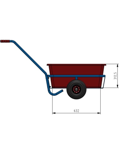 Fetra Handwagen mit herausnehmbarer Kunststoffmulde