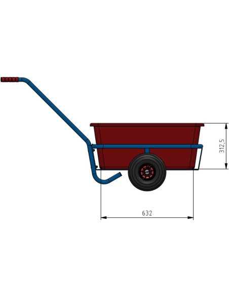 Fetra Handwagen mit herausnehmbarer Kunststoffmulde