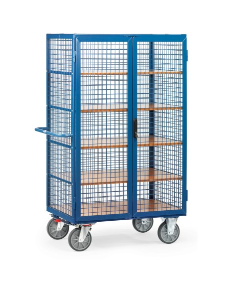 Fetra Kastenwagen 750 kg, mit TOTALSTOP, Doppelflügeltür und Treibriegelverschluss, blau