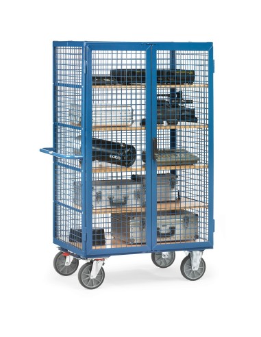 Fetra Kastenwagen 750 kg, mit TOTALSTOP, Doppelflügeltür und Treibriegelverschluss, blau