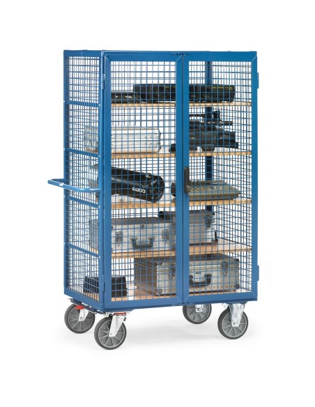 Fetra Kastenwagen 750 kg, mit TOTALSTOP, Doppelflügeltür und Treibriegelverschluss, blau