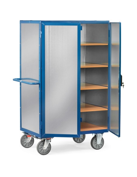 Fetra Kastenwagen 750 kg, mit TOTALSTOP, Stahlblech verzinkt, Treibriegelverschluss