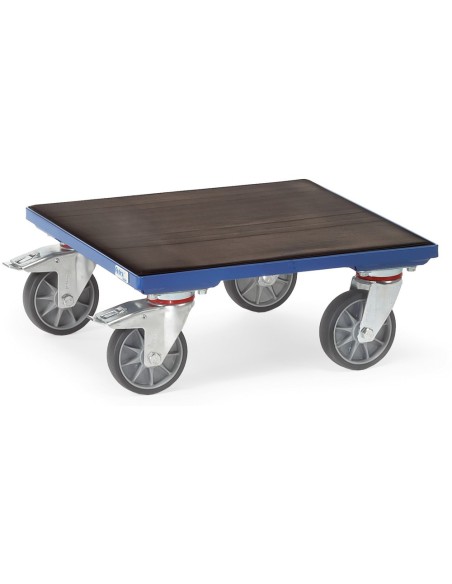 Fetra Kistenroller mit Holz-Plattform mit Riefengummi