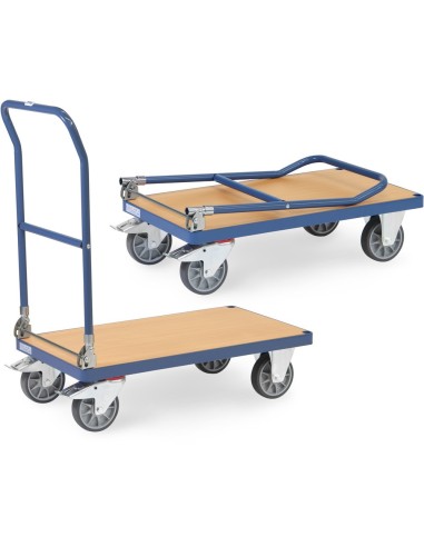 Fetra Klappwagen bis 600 kg Tragkraft, Schiebebügel klappbar, blau