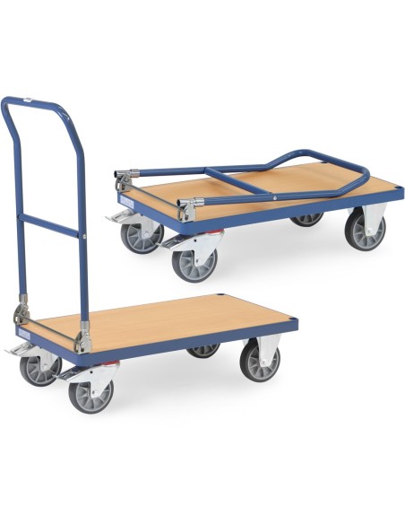 Fetra Klappwagen bis 600 kg Tragkraft, Schiebebügel klappbar, blau