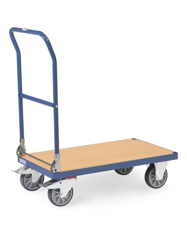 Fetra Klappwagen bis 600 kg Tragkraft, Schiebebügel klappbar, blau