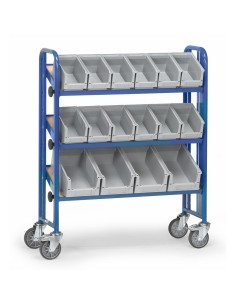 Fetra Montagewagen mit Bodenplatten, einseitige Ausführung mit Sichtlagerkästen