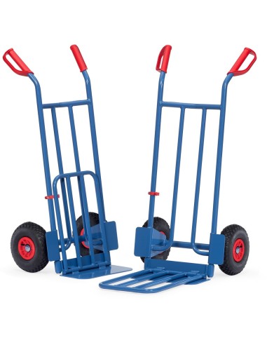 Fetra Paketkarre, Tragkraft 250 kg, Höhe 1150 mm, mit Stahlblech- und Klappschaufel