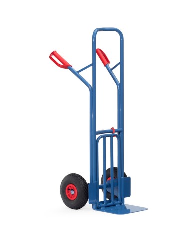 Fetra Paketkarre, Tragkraft 300 kg, Höhe 1300 mm, mit Stahlblech- und Klappschaufel