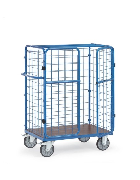 Fetra Paketwagen mit Drahtgitter und Doppelflügeltüren, mit wasserfester Plattform, 1550mm