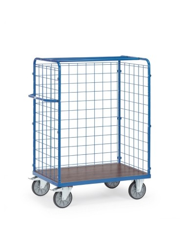 Fetra Paketwagen mit Drahtgitterwänden, 1550 mm, mit wasserfester Plattform