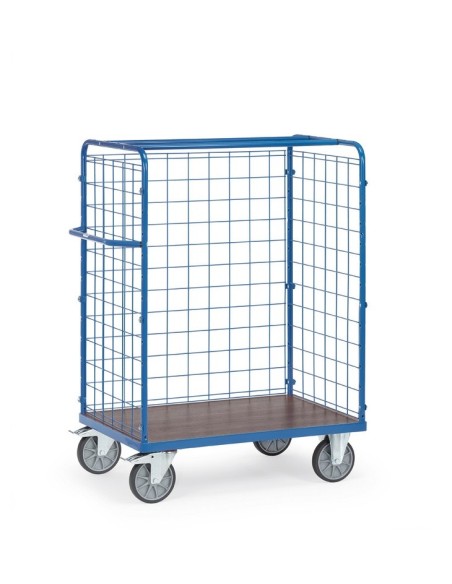 Fetra Paketwagen mit Drahtgitterwänden, 1550 mm, mit wasserfester Plattform