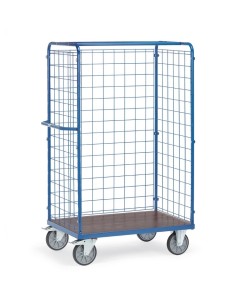 Fetra Paketwagen mit Drahtgitterwänden, 1800 mm, mit wasserfester Plattform