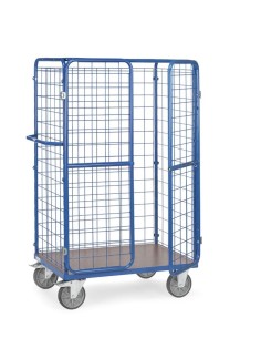 Fetra Paketwagen mit Drahtgitterwänden, Doppelflügeltür + Dach, mit wasserfester Plattform, Höhe 1800 mm