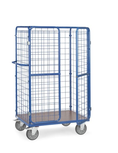 Fetra Paketwagen mit Drahtgitterwänden, Doppelflügeltür + Dach, mit wasserfester Plattform, Höhe 1800 mm