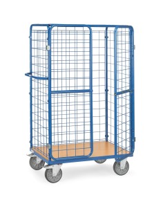 Fetra Paketwagen mit Drahtgitterwänden, Doppelflügeltüren + Dach, Höhe 1800 mm