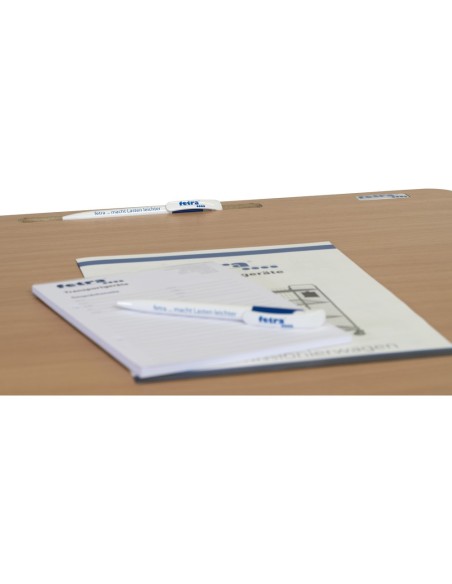 Fetra Rollpult mit Schreibfläche und 2 Ablageböden, Ladefläche 500 x 600 mm