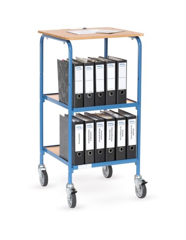 Fetra Rollpult mit Schreibfläche und 2 Ablageböden, Ladefläche 500 x 600 mm