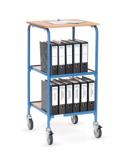 Fetra Rollpult mit Schreibfläche und 2 Ablageböden, Ladefläche 500 x 600 mm