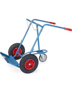 Fetra Stahlflaschenkarre, Tragkraft 150 kg, 2 Stahlflaschen à 40-50 Ltr. mit 1 Stütz-Lenkrolle 2