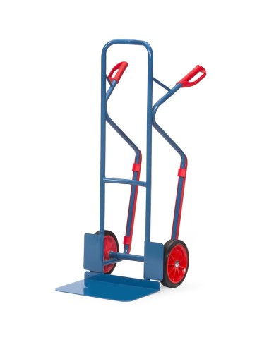 Fetra Stahlrohrkarre, Tragkraft 300 kg, Höhe 1300 mm, Gleitkufen, breite Schaufel