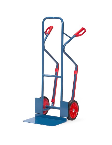 Fetra Stahlrohrkarre, Tragkraft 300 kg, Höhe 1300 mm, Gleitkufen, breite Schaufel